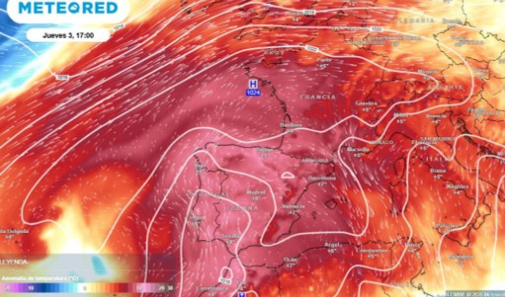 Meteored advierte de temperaturas de hasta 43 ºC en el comienzo de septiembre